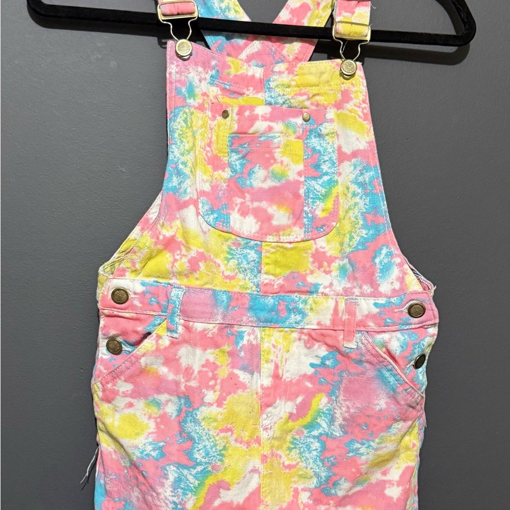 NYC Kids Casual Denim Overalls Dress - Multicolor